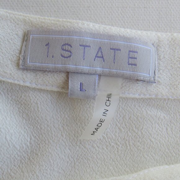 1.State Womens Asymmetric Tie Detail One Off Shoulder Shell Blouse Size L White - Picture 6 of 9